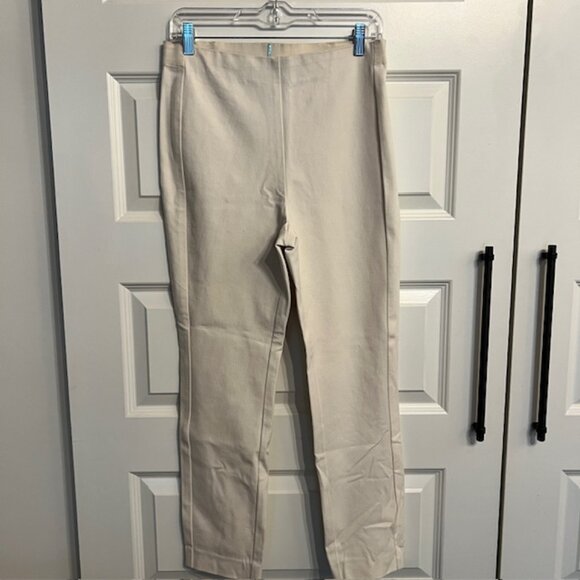 Elie Tahari Beige Slim Stretch Trousers Pants Size M Tailored Work Pant - Picture 2 of 6